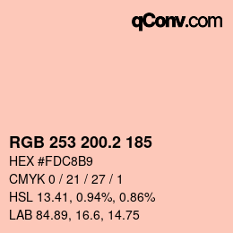 カラーコード: RGB 253 200.2 185 | qconv.com
