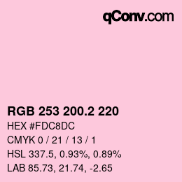 カラーコード: RGB 253 200.2 220 | qconv.com