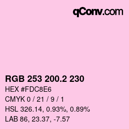 カラーコード: RGB 253 200.2 230 | qconv.com