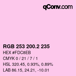 カラーコード: RGB 253 200.2 235 | qconv.com