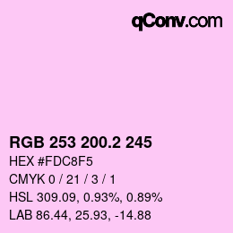 カラーコード: RGB 253 200.2 245 | qconv.com