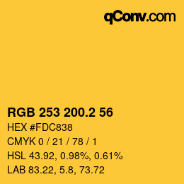 カラーコード: RGB 253 200.2 56 | qconv.com