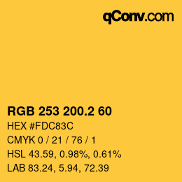 カラーコード: RGB 253 200.2 60 | qconv.com