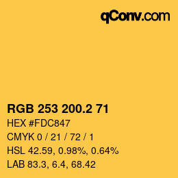 カラーコード: RGB 253 200.2 71 | qconv.com