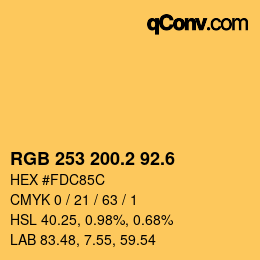 カラーコード: RGB 253 200.2 92.6 | qconv.com