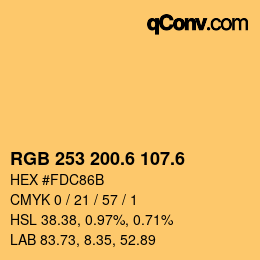 カラーコード: RGB 253 200.6 107.6 | qconv.com