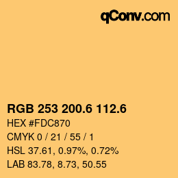 カラーコード: RGB 253 200.6 112.6 | qconv.com