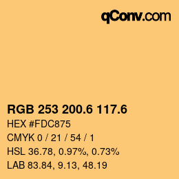 カラーコード: RGB 253 200.6 117.6 | qconv.com