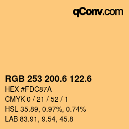カラーコード: RGB 253 200.6 122.6 | qconv.com