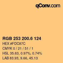 カラーコード: RGB 253 200.6 124 | qconv.com