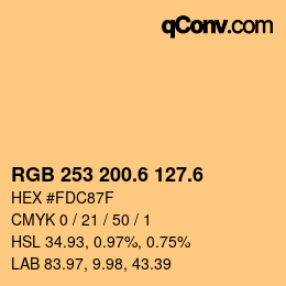 カラーコード: RGB 253 200.6 127.6 | qconv.com