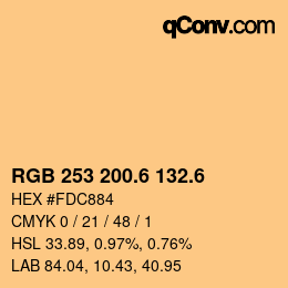 カラーコード: RGB 253 200.6 132.6 | qconv.com