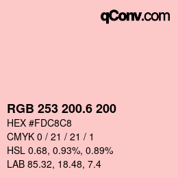 カラーコード: RGB 253 200.6 200 | qconv.com