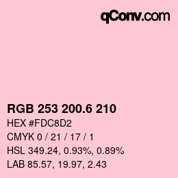 カラーコード: RGB 253 200.6 210 | qconv.com