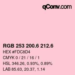カラーコード: RGB 253 200.6 212.6 | qconv.com