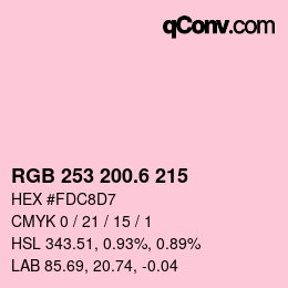 カラーコード: RGB 253 200.6 215 | qconv.com