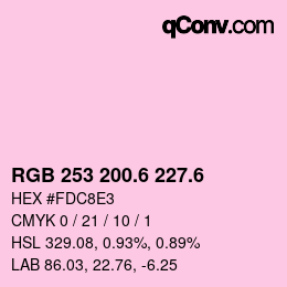 カラーコード: RGB 253 200.6 227.6 | qconv.com