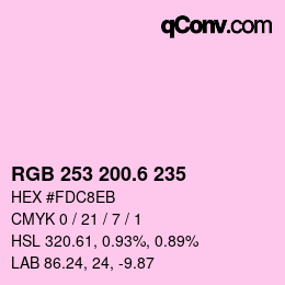 カラーコード: RGB 253 200.6 235 | qconv.com