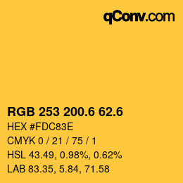カラーコード: RGB 253 200.6 62.6 | qconv.com