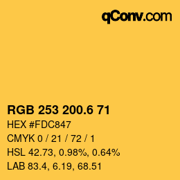 カラーコード: RGB 253 200.6 71 | qconv.com