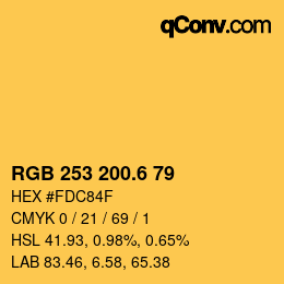 カラーコード: RGB 253 200.6 79 | qconv.com