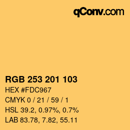 カラーコード: RGB 253 201 103 | qconv.com