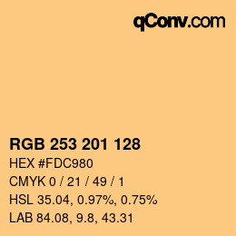 カラーコード: RGB 253 201 128 | qconv.com