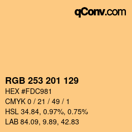 Color code: RGB 253 201 129 | qconv.com