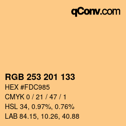 Color code: RGB 253 201 133 | qconv.com