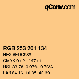 Color code: RGB 253 201 134 | qconv.com