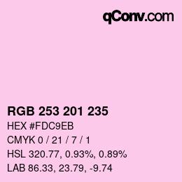 Color code: RGB 253 201 235 | qconv.com