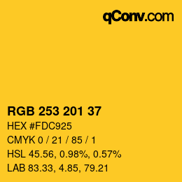 カラーコード: RGB 253 201 37 | qconv.com