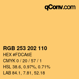 カラーコード: RGB 253 202 110 | qconv.com