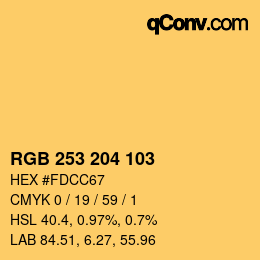 Color code: RGB 253 204 103 | qconv.com