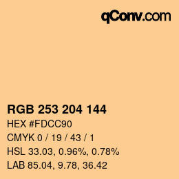 カラーコード: RGB 253 204 144 | qconv.com
