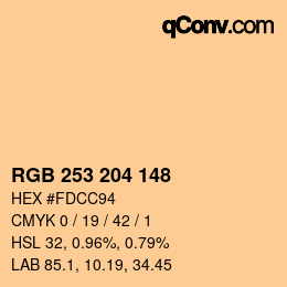 カラーコード: RGB 253 204 148 | qconv.com