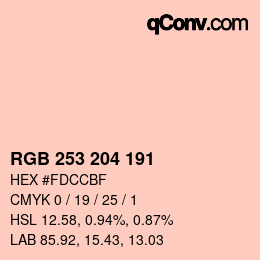 カラーコード: RGB 253 204 191 | qconv.com