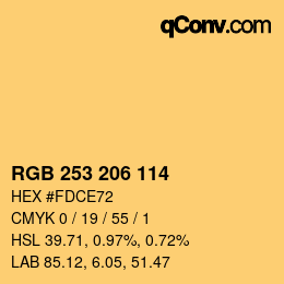 Color code: RGB 253 206 114 | qconv.com