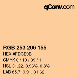 カラーコード: RGB 253 206 155 | qconv.com
