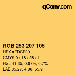 颜色代码: RGB 253 207 105 | qconv.com
