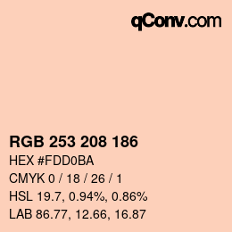 Color code: RGB 253 208 186 | qconv.com