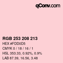 Color code: RGB 253 208 213 | qconv.com