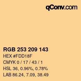 Color code: RGB 253 209 143 | qconv.com
