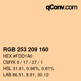 Color code: RGB 253 209 160 | qconv.com
