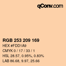カラーコード: RGB 253 209 169 | qconv.com