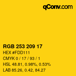 Color code: RGB 253 209 17 | qconv.com