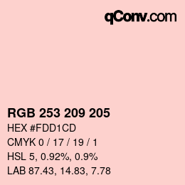 カラーコード: RGB 253 209 205 | qconv.com