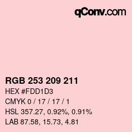 カラーコード: RGB 253 209 211 | qconv.com