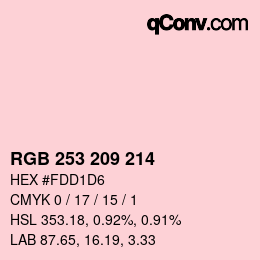 カラーコード: RGB 253 209 214 | qconv.com