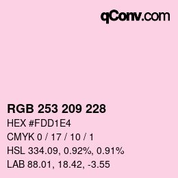 Código de color: RGB 253 209 228 | qconv.com
